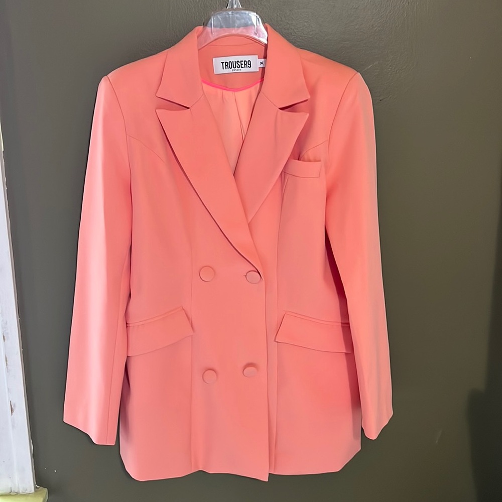 TROUSER9 Peach Double Breasted Blazer | Size XL